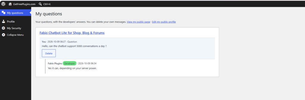 Ask questions to developers