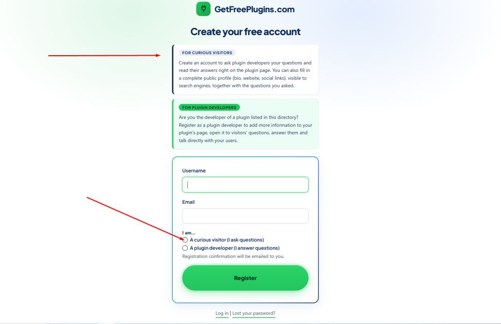 Register as a Curious Visitor